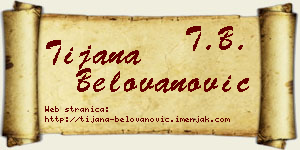 Tijana Belovanović vizit kartica